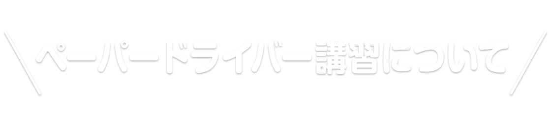 ペーパードライバー講習について