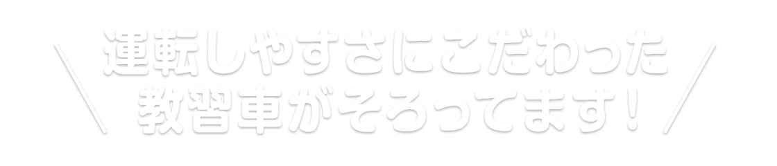 運転しやすさにこだわった教習車がそろってます！