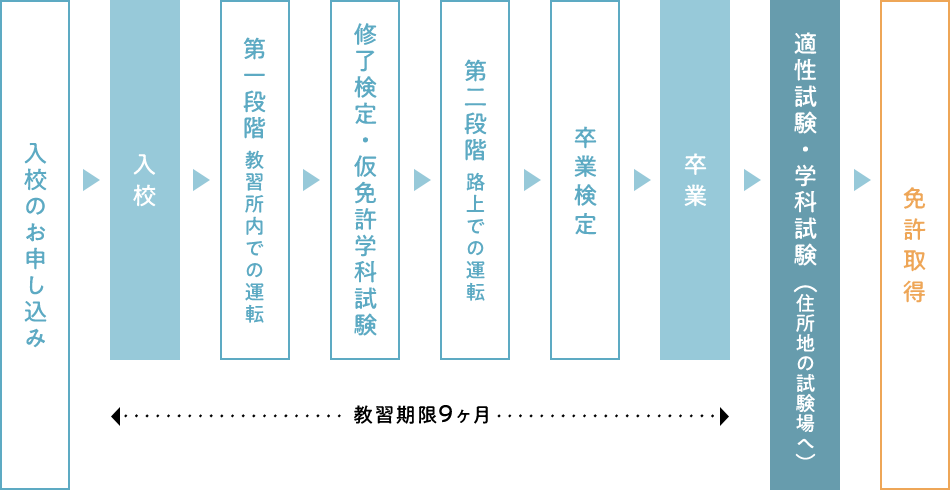 免許取得までのフロー